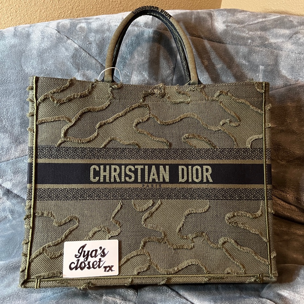 Authentic Christian Dior GM Camo Book Tote
